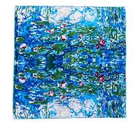 YangtzeStore Grande sciarpa quadrata in seta Charmeuse con stampa artistica classica, Ninfee Di Monet 2, 63" x 17"