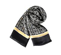 YangtzeStore Sciarpa lunga in raso di raso Charmeuse da uomo, Bianco e nero, XXL