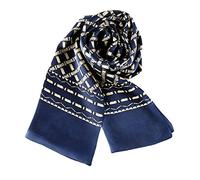 YangtzeStore Sciarpa Lunga in Seta Charmeuse e Raso per Uomini, Blu, 63"x10"