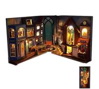 YANGUN Book Nook Kit, DIY Book Nook, Kit per Casa Delle Bambole con Mobili e Luce LED, Modellismo 3D, Modellismo da Costruire in Miniatura, Adatto a Persone dai 14 Anni in Su (Incantesimo Magico)
