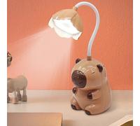 YANGUN Capybara - Lampada da tavolo per bambini, 2 in 1, con temperamatite, lampada da scrivania ricaricabile per bambini, lampada da comodino Capybara per lettura, studio