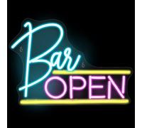 YANGUN Insegna Luminosa Bar Open, Insegne Luminose LED, Luce per Insegne al Neon a LED, LED Insegne Luminose da Parete al Neon, Alimentata da USB Insegne Luminose Neon per Bar Camera da Letto Club