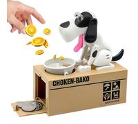 YANGUN Salvadanaio a Forma di Cagnolino, Salvadanaio Cane Mangia Soldi, Salvadanaio Cane Elettronico, Salvadanaio a Forma di Cane, Salvadanaio per Bambini Maialino Regalo di Compleanno (Bianco)
