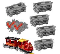 YANGUN Set di binari per treno, set di binari per ferrovia città, composto da binari curvi, binario dritto, accessori per ferrovia morbida, compatibile con il leader di mercato (26 pezzi)