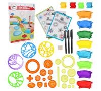 YANGUN Spirograph, Spirograph Bambini, 43 Pezzi Kit Righello Disegno Ingranaggi, Strumento Disegno Spirale Righello Geometrico, Gioco Creativo Mandala, Ottimo Regalo per I Bambini