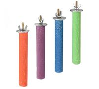 YANGWEN 4 Pezzi Posatoi per Gabbie Uccelli - Giochi e Trespolo Accessori con Pulizia della Zampa e Giocattolo di Masticare Domestico- per Pappagalli, Cocorite e Canarini