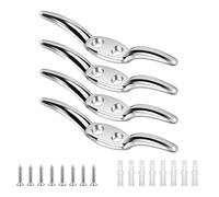 YANGWEN 4 Pezzi Set Bitte Nautiche in Acciaio Inossidabile 316 - Bitta a Corna/Bandiera per Corda - Accessori Ormeggio Barche per Alberi e Persiane - Include Hardware di Montaggio