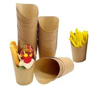 YANGWEN 40 Pz Tazze per Patatine Fritte, 16oz Tazze per Patatine Fritte in Carta Kraft Pirottini Supporto di Carta Patatine Adatto per Patatine Fritte Waffle