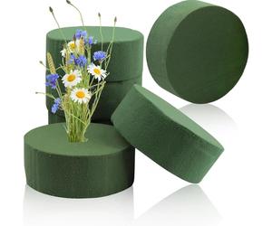 YANGWEN 6 Blocchi di Schiuma Floreale Rotonda 10x10x4cm - Cilindro per Fiori Freschi e Artificiali - Ideale per Decorazioni, Matrimoni, Feste e Composizioni Floreali (Schiuma Bagnata/Asciutta)