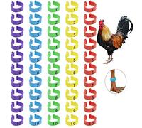 YANGWEN Anelli per Cosce di Pollo,50 Pezzi Pollo Identificazione Anelli Clip,Anelli di Zampe Pollo,Anello di Zampa di Uccello,Anelli per Galline,per Pollo, Anatre,Pollo,Goose(5 Colori,16mm)