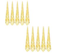 YANGWEN Artigli Punta unghia,10 Pezzi Unghie Finte Lunghe Dito Punta del Chiodo,Artiglio Anelli Punta delle Dita for Halloween Cosplay Drama Belly Dance Show(Oro)