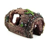 YANGWEN Decorazioni Acquario, 1 Pezzi Acquario Barile Rotto Decorazione Grotta Serbatoio Acquario Decoro Aquarium Hideout Cave per Piccoli Gamberetti Decorazione Acquario