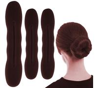 YANGWRshop 3 pezzi per chignon, per chignon, per capelli da donna, per chignon, capelli da donna, capelli lunghi ricci e lisci (marrone)