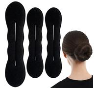 YANGWRshop 3 pezzi per chignon, per chignon, per capelli da donna, per chignon, capelli lunghi, ricci e lisci (nero)