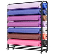YANGYMM Grande Scaffale Portaoggetti per Rotoli di Tessuto Commerciale, Supporto per Organizer Commerciale, Carrello Portaoggetti Mobile per Vinile, per Pellicole Finestre Wallpapercar,12rods-195cm
