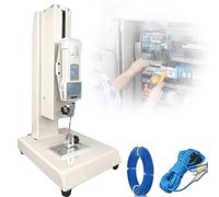 YANGYMM Macchina per Prove di Trazione, Misuratore di Pressione Trazione Digitale da 10 a 1000 N con 5 Sonde, Banco Prova Trazione Verticale a Manovella con Corsadi 300 Mm, per Tessuti e Sport,10N
