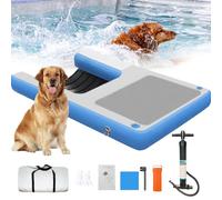 YANGYMM Rampa Gonfiabile per Cani, rampa Galleggiante per Cani, rampa d'Acqua per Cani, rampa Galleggiante Riutilizzabile, Pieghevole e Antiscivolo, per Barche pontone per Cani,150X100X10cm-Blue