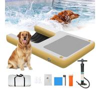 YANGYMM Rampa Gonfiabile per Cani, rampa Galleggiante per Cani, rampa d'Acqua per Cani, rampa Galleggiante Riutilizzabile, Pieghevole e Antiscivolo, per Barche pontone per Cani,120X90X10cm-Blue