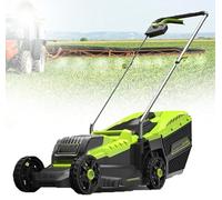 YANGYMM Scarificatore per Prato 2 in 1, Scarificatore e Arieggiatore Elettrico, Scarificatore per Prato A Batteria con Batteria e Caricabatteria, 3 profondità di Lavoro, per Prati E Giardini