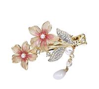 yangzerang Fermagli per capelli con perline e cristalli, forcine per capelli a coccodrillo, piccoli mini fiori, fermagli per capelli rosa, accessori per capelli brillanti per donne e ragazze, tonalità