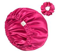 YANIBEST Cappa di seta a doppio strato per dormire, cappuccio regolabile per donne con capelli naturali ricci, Rosa chiaro., Taglia unica