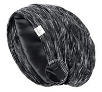 YANIBEST - Copertura per capelli in seta satinata per dormire - Cappello a berretto slouchy regolabile con fodera in seta per capelli ricci e trecce, Nero , Einheitsgröße