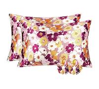 YANIBEST Federe in Raso Capelli e Pelle Set di 2 Federa Cuscino Letto Morbida e Setosa Federa Antirughe con cerniera nascosta 2 Pezzi e 2 fasce per capelli