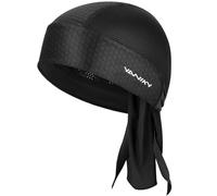 YANIKY Bandane con teschio per uomo, donna Skull Cap casco fodera cappello ciclismo Durags moto bandana traspirante Do Rag, Stampa nera., taglia unica