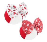 YanJie Archi di San Valentino Fasce per capelli per bambini Fascia rossa Fiocchi Rosa Appena Nato Fasce larghe San Valentino Fasce per capelli fatte a mano Regalo Accessori