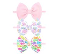 YanJie Fiocchi di Pasqua per neonati e ragazze fiocco di uovo di coniglio neonato fasce in nylon rosa accessori per capelli pasqua regalo