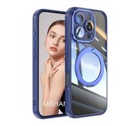 YANJIEER ESONG Cover Magnetica per Sharp Aquos R10 con Supporto Stand ad Anello, Custodia Protettiva Ultra Sottile Trasparente Antiurto, Copertura della fotocamera Case Blu