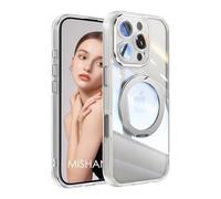 YANJIEER ESONG Cover Magnetica per Sharp Aquos R10 con Supporto Stand ad Anello, Custodia Protettiva Ultra Sottile Trasparente Antiurto, Copertura della fotocamera Case Bianco