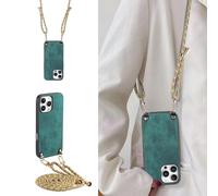 YANJIEER ESONG Cover per Honor 200 Pro Case con Cordino Cinturino,Custodia In Pelle Caso per Donna ragazze Con Tracolla Collana,Catena Laccio Case,Ultra Sottile Antiurto Shell Verde