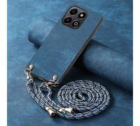 YANJIEER ESONG Cover per Honor X6B Case con Cordino Cinturino,Custodia In Pelle Caso per Donna ragazze Con Tracolla Collana,Catena Laccio Case,Ultra Sottile Antiurto Shell Blu