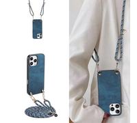 YANJIEER ESONG Cover per Honor X8A Case con Cordino Cinturino,Custodia In Pelle Caso per Donna ragazze Con Tracolla Collana,Catena Laccio Case,Ultra Sottile Antiurto Shell Blu
