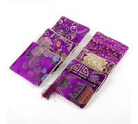 yanjin 6/12 Pezzi Sacchetti di Gioielli in Broccato di Seta con Cerniera Portafoglio Sacchetti Regalo per Le Donne Gioielli da Viaggio Rotoli Festa di Compleanno di Nozze ,6pcs Deep Purple