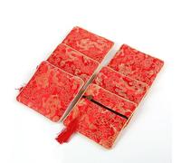 yanjin 6/12 Pezzi Sacchetti di Gioielli in Broccato di Seta con Cerniera Portafoglio Sacchetti Regalo per Le Donne Gioielli da Viaggio Rotoli Festa di Compleanno di Nozze ,6pcs Bright Red