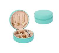 yanjin Custodia per Gioielli da Viaggio Piccolo Portagioie Rotondo per Ragazze Portagioie Portatile Organizer per Anelli Orecchini Collane Bracciali,A Blue