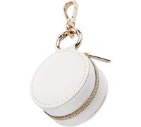 yanjin Gioielli Anello Titolare Portatile Viaggio Sport Anello Custode Caso Mini Piccola Scatola Organizzatore Versatile,Round Beige