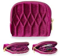 yanjin Mini Borsa da Viaggio per Gioielli con Cerniera, Pochette in Velluto Organizzatore per Bracciali, Anelli, Orecchini,Rose Purple