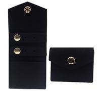 yanjin Mini Borsa da Viaggio per Gioielli in Rotolo con Fibbia Piccole Borse per Gioielli Multifunzionali Pieghevoli Anelli di Conservazione Collane Orecchini,Super Fiber Black