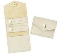 yanjin Mini Borsa da Viaggio per Gioielli in Rotolo con Fibbia Piccole Borse per Gioielli Multifunzionali Pieghevoli Anelli di Conservazione Collane Orecchini,Pu Rice White