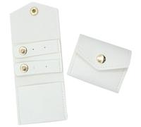 yanjin Mini Borsa da Viaggio per Gioielli in Rotolo con Fibbia Piccole Borse per Gioielli Multifunzionali Pieghevoli Anelli di Conservazione Collane Orecchini,Pu White