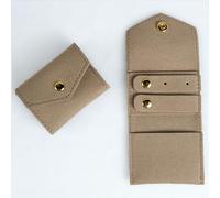 yanjin Mini Borsa da Viaggio per Gioielli in Rotolo con Fibbia Piccole Borse per Gioielli Multifunzionali Pieghevoli Anelli di Conservazione Collane Orecchini,Super Fiber Camel