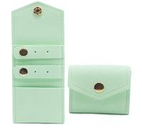 yanjin Mini Borsa da Viaggio per Gioielli in Rotolo con Fibbia Piccole Borse per Gioielli Multifunzionali Pieghevoli Anelli di Conservazione Collane Orecchini,Super Fiber Green