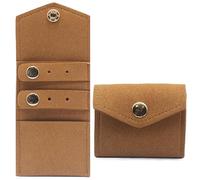 yanjin Mini Borsa da Viaggio per Gioielli in Rotolo con Fibbia Piccole Borse per Gioielli Multifunzionali Pieghevoli Anelli di Conservazione Collane Orecchini,Super Fiber Brown