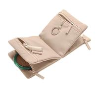 yanjin Organizer da Viaggio in Velluto per Gioielli Pieghevole e Portatile con Zip, Piccole Borse per riporre Orecchini, bracciali e Anelli,Rosa