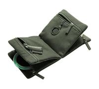 yanjin Organizer da Viaggio in Velluto per Gioielli Pieghevole e Portatile con Zip, Piccole Borse per riporre Orecchini, bracciali e Anelli,Dark Green
