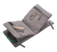 yanjin Organizer da Viaggio in Velluto per Gioielli Pieghevole e Portatile con Zip, Piccole Borse per riporre Orecchini, bracciali e Anelli,Grigio