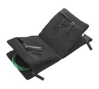 yanjin Organizer da Viaggio in Velluto per Gioielli Pieghevole e Portatile con Zip, Piccole Borse per riporre Orecchini, bracciali e Anelli,Nero